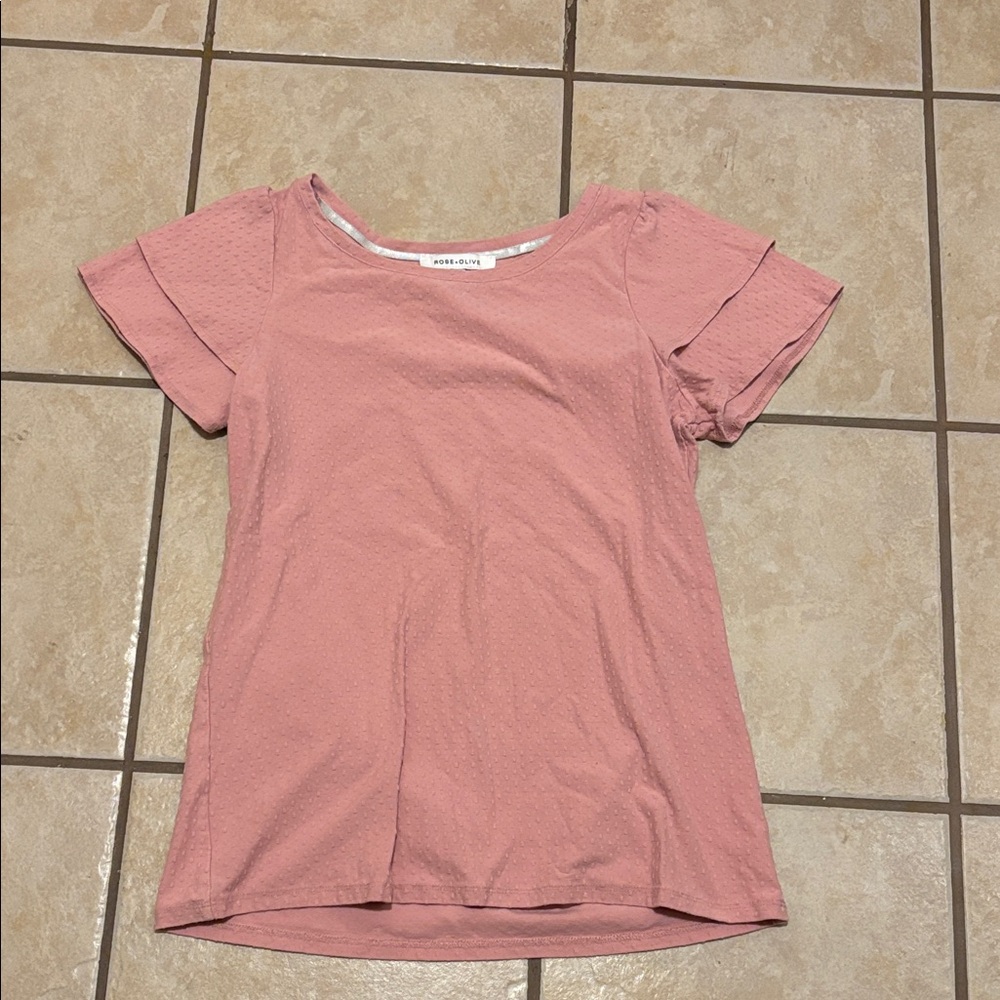 Rose & Olive Pink Short Sleeve Top